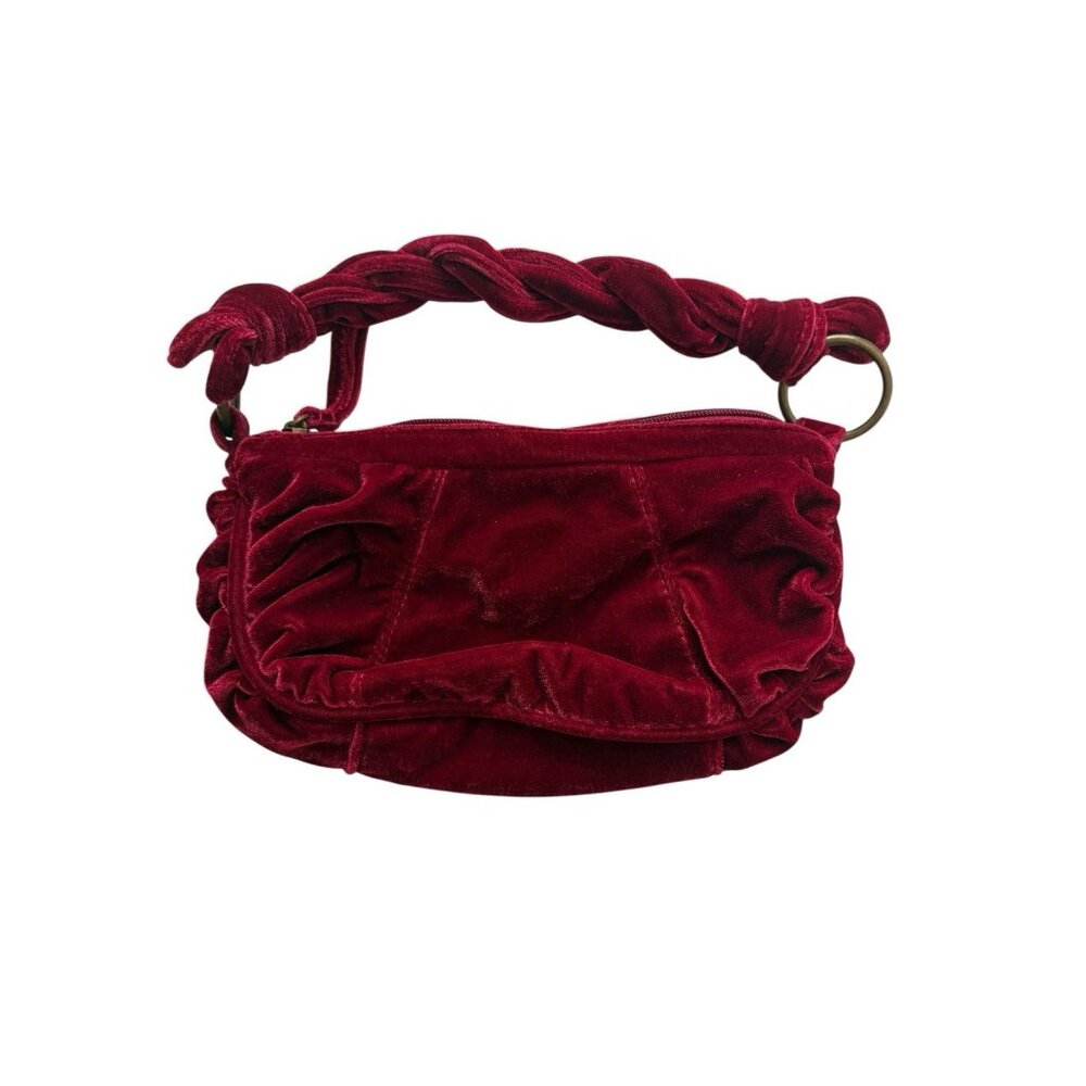 Vintage Payless Shoe Source Women’s Maroon Handbag Velvet‎ Small Y2K Boho